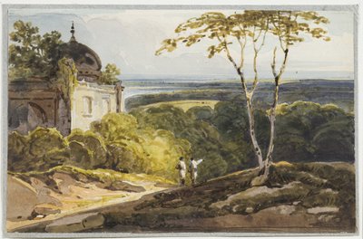 Landscape view with Muslim domed tomb, 1819 by George Chinnery